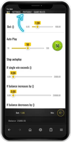 Fire Joker demo bet and auto play limits