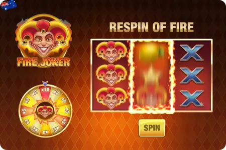 Fire Joker respin of fire and multiplier wheel