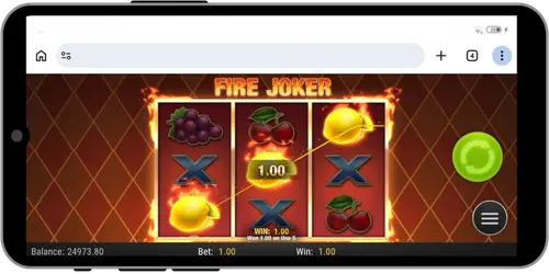 Fire Joker demo Android horizontal landscape mode gameplay