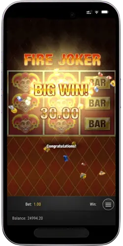 Fire Joker demo winning combination visual design horizontal